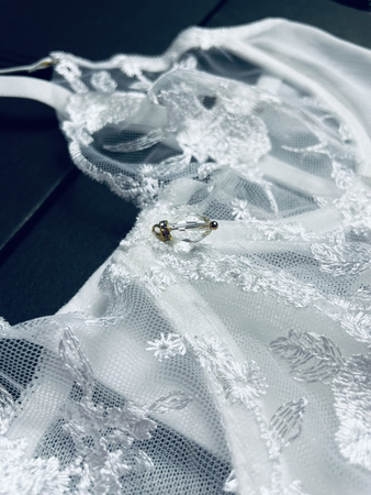 Komplet bielizny damskiej Anis - gorset, podwiązki, stringi