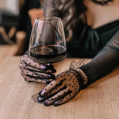 Rękawiczki półprzeźroczyste w kropki